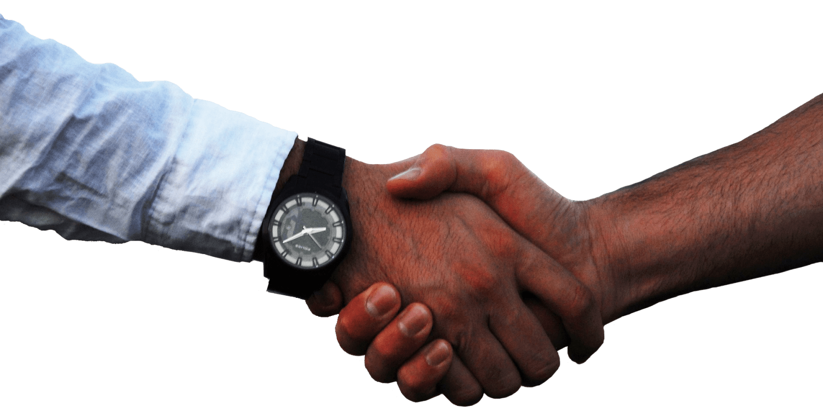 Two hands grasped in a firm handshake. Choose the local plumber you can trust in Hill Country.